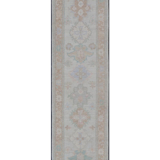 Hand-Knotted Very Long Oushak Runner by Keivan Woven Arts, 3'2" X 19'6" For Sale - Image 4 of 13