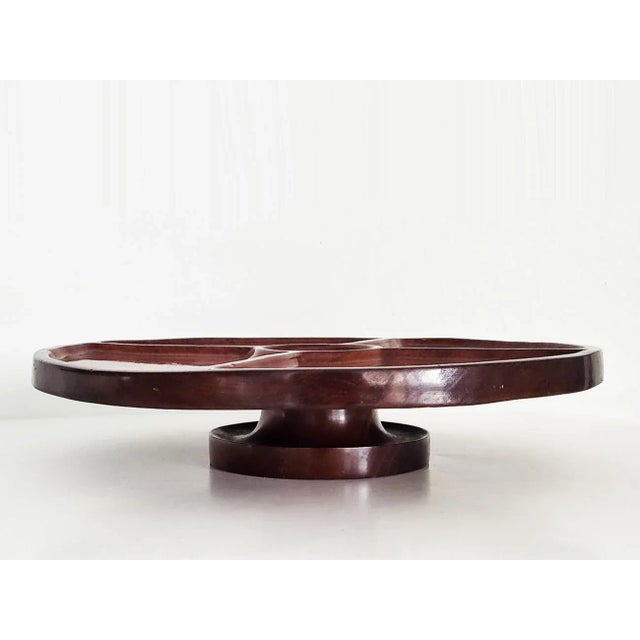 Mid-Century Modern Mid Century Mahogany Lazy Susan For Sale - Image 3 of 12