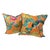 Pair of Orange Botanical Manual Canovas Pillows For Sale