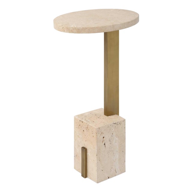Feranno Travertine Accent Table For Sale