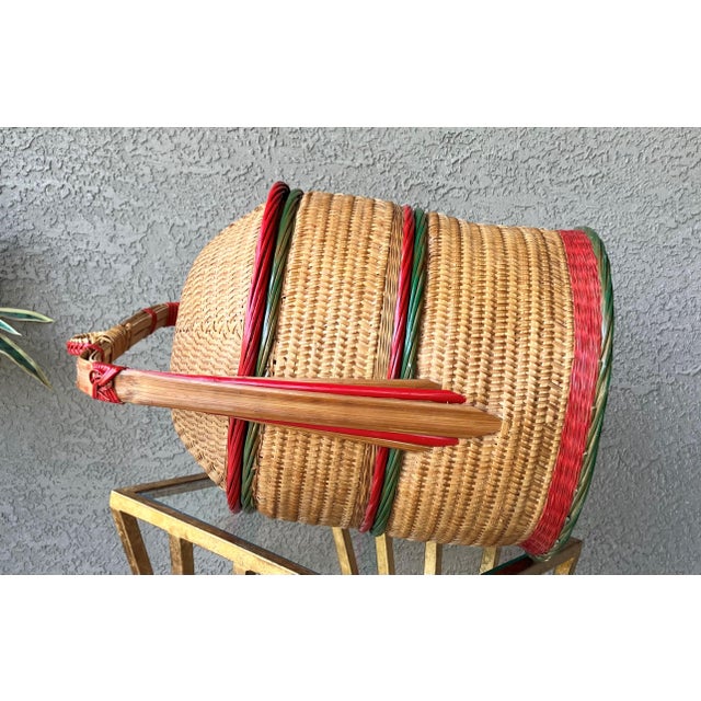 Circa 1960/1970 Chinese Rattan & Bamboo Two-Tier Betrothal / Wedding Basket For Sale In Austin - Image 6 of 18