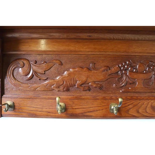 Antique Renaissance Revival French Coat Rack Lion Masks, 1880 For Sale - Image 6 of 13