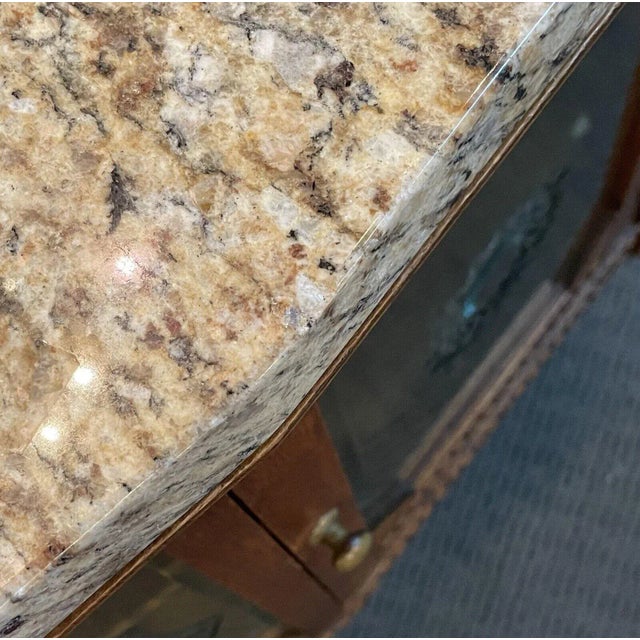 1900s Antique Oak Glass and Stone French Style Vitrine Cabinet With Velvet Interior For Sale - Image 12 of 13