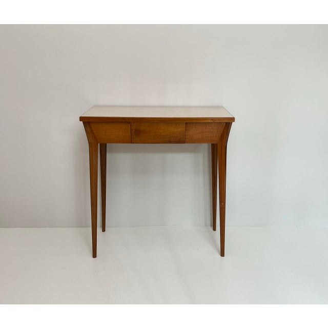 Mid-Century Modern Vintage Table in Walnut and Formica, 1950s For Sale - Image 3 of 6