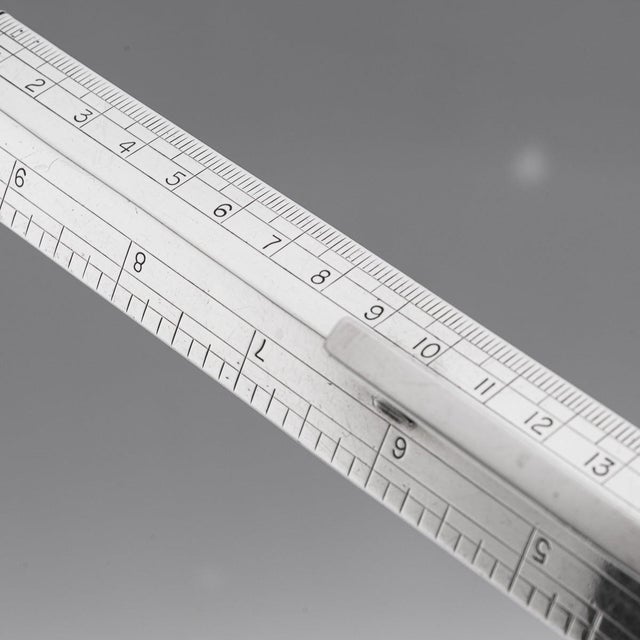 Silver Antique British Silver Weighted Ruler by John Gloag Murdoch, 1910 For Sale - Image 8 of 15