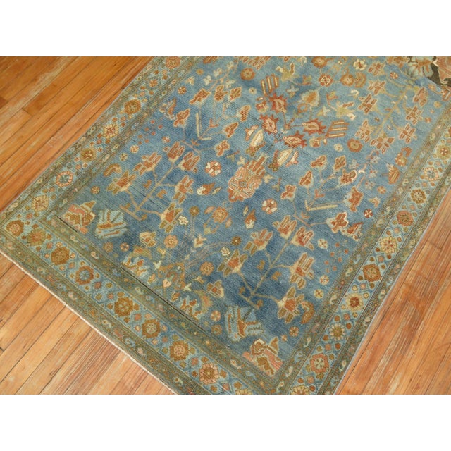 Abrash Blue Antique Persian Malayer - 4'1" x 6'7" For Sale - Image 4 of 7