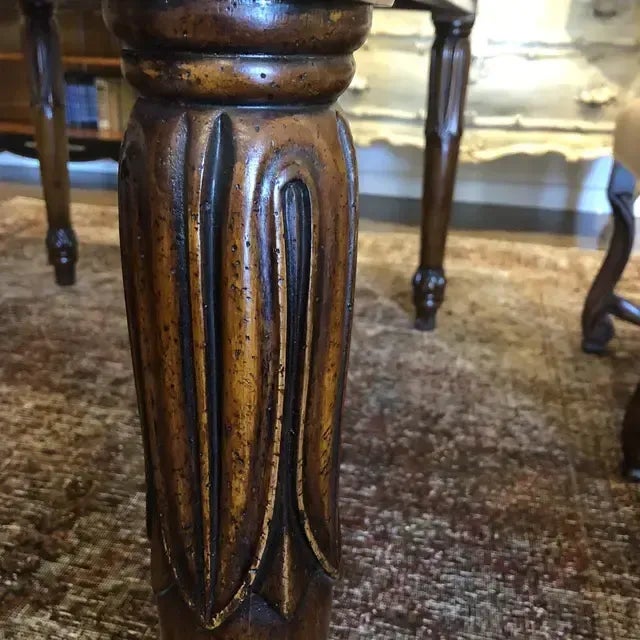 1990s Traditional Rectangular Hand Carved Dining Table For Sale - Image 9 of 11