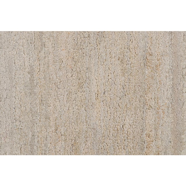 Contemporary Rug & Kilim’s Contemporary Textural Runner Rug in Beige-Brown Striae For Sale - Image 3 of 7
