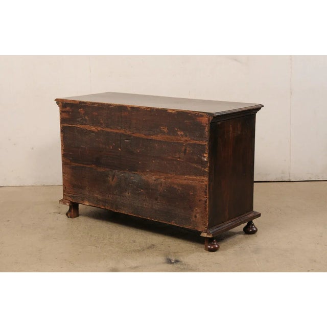 Burnt Umber 18th Century Italian Chest with Orig. Hardware For Sale - Image 8 of 11