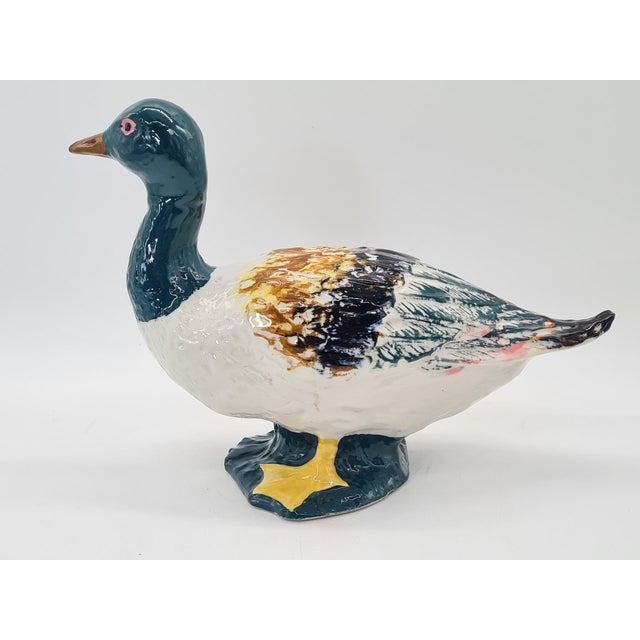 Vintage Hand-Painted Porcelain Duck Figurine, 1970s For Sale - Image 4 of 9