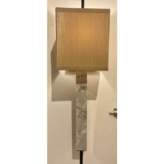 Modern Modern Gray Marble Marco Wall Sconces Pair For Sale - Image 3 of 5