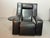 Animal Skin Mid-Century Italian Kilkis Lounge Chair with Ottoman and Integrated Small Side Table in Black Leather by Ammaniti & Vitello for Brunati, Italy, 1960s For Sale - Image 7 of 17