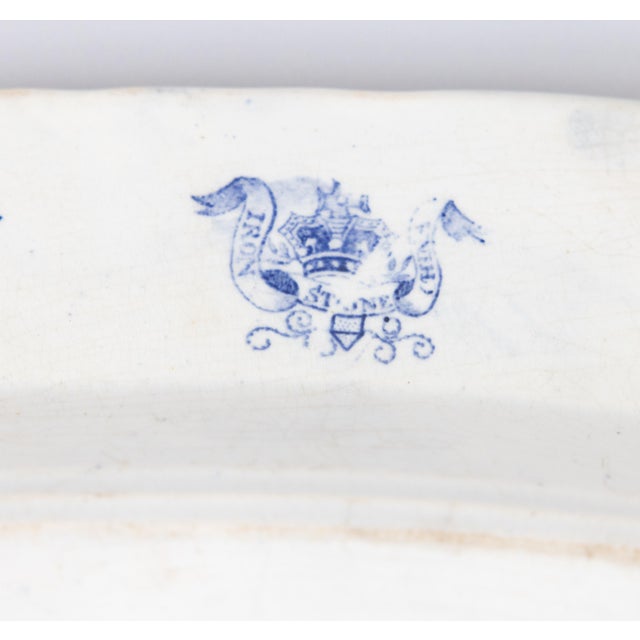 Large 19th Century English Staffordshire Ironstone Blue Willow Platter For Sale - Image 9 of 10