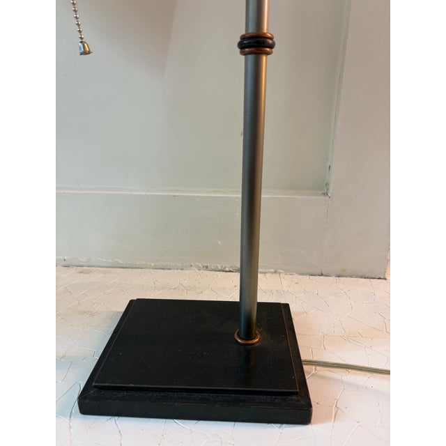1990s Art Deco Revival Hammered Copper and Welded Iron Lamp For Sale In Greenville, SC - Image 6 of 6