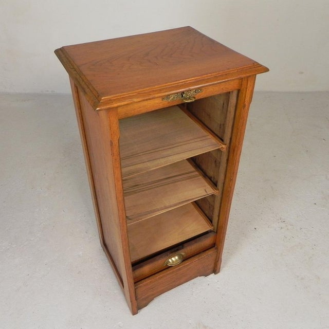 Oak Roller Shutter Cabinet with Shutter, 1930s For Sale - Image 10 of 18