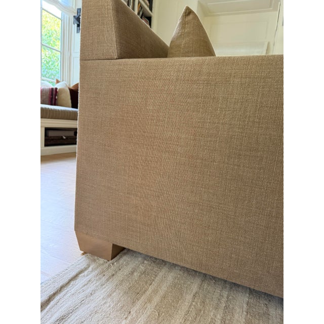 Custom-Designed Sofa Upholstered in Pierre Frey Linen Fabric For Sale In Los Angeles - Image 6 of 9