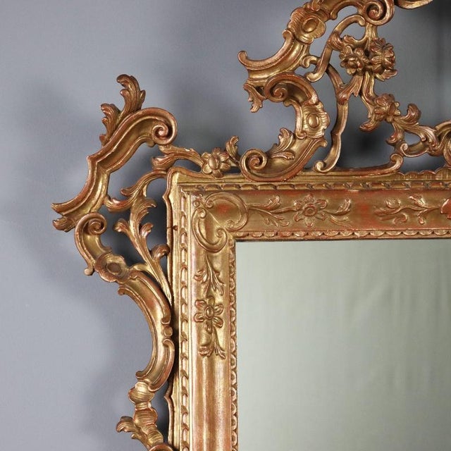 Carved and Gilded Wood Mirror For Sale - Image 4 of 12