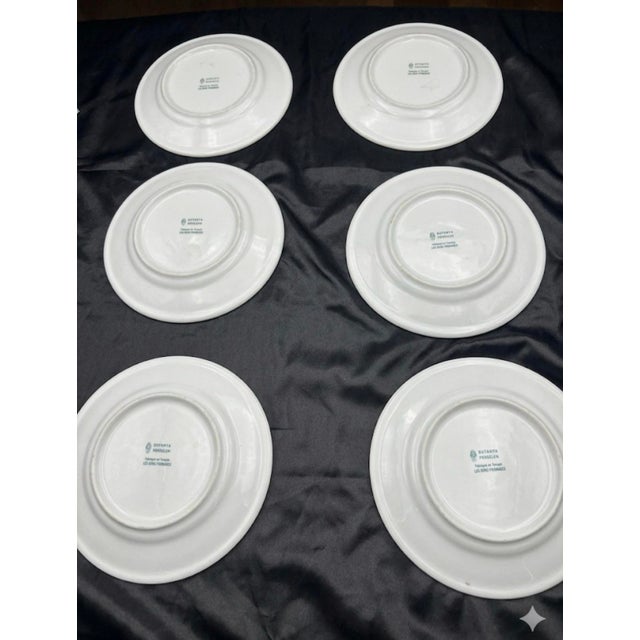 1970s French Provincial Earthenware Cheese Plate Service by Saint Amand - Set of 6 For Sale - Image 11 of 11