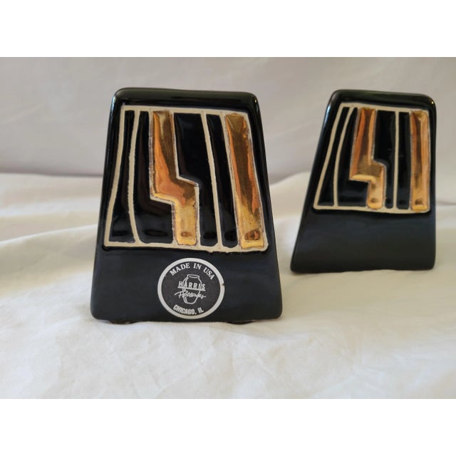 Black Vintage Harris Potteries Modernist Ceramic Candleholders- a Pair For Sale - Image 8 of 10