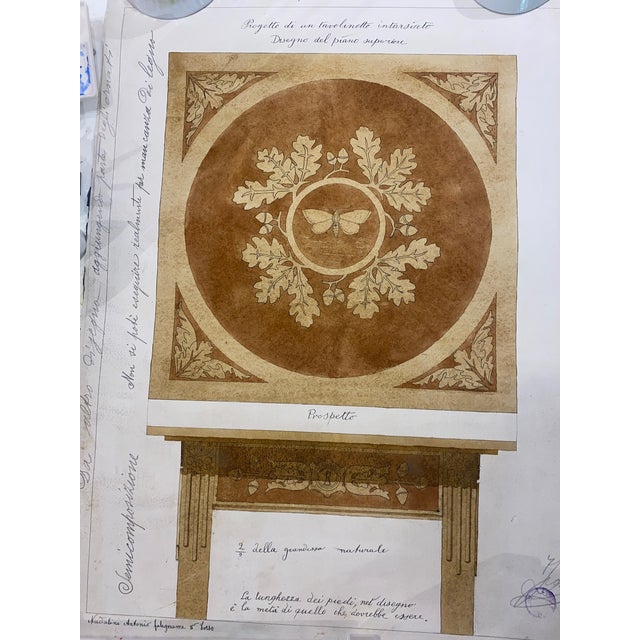 Art Nouveau Antique Fine Art-Table Drawing (1910-Venice, Italy) For Sale - Image 3 of 4