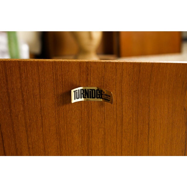 1960s Danish Modern Mid Century Teak Angular Dry Bar With Display Cabinet — Turnidge For Sale - Image 14 of 14