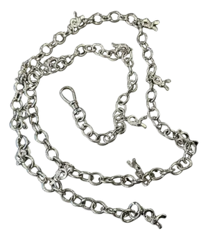 1990s Iconic Silver Plated Logo Chain Necklace by Roberta Di Camerino