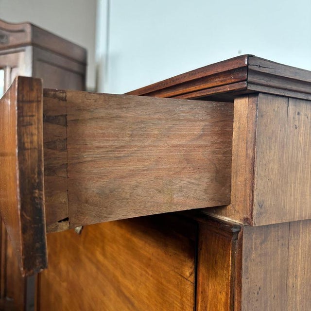 Antique Biedermeier Secretaire in Walnut with Secret Compartment For Sale - Image 11 of 18