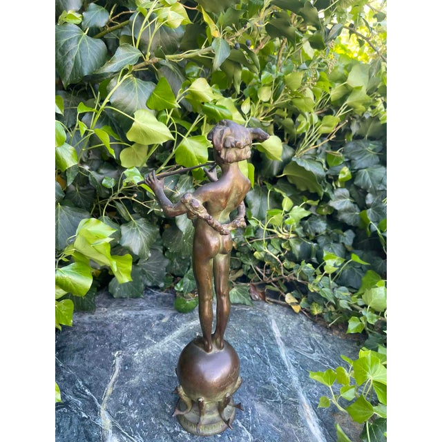 Antique Bronze Sculpture “Pan of Rohallion” by Frederick William MacMonnies (1890) For Sale - Image 10 of 17