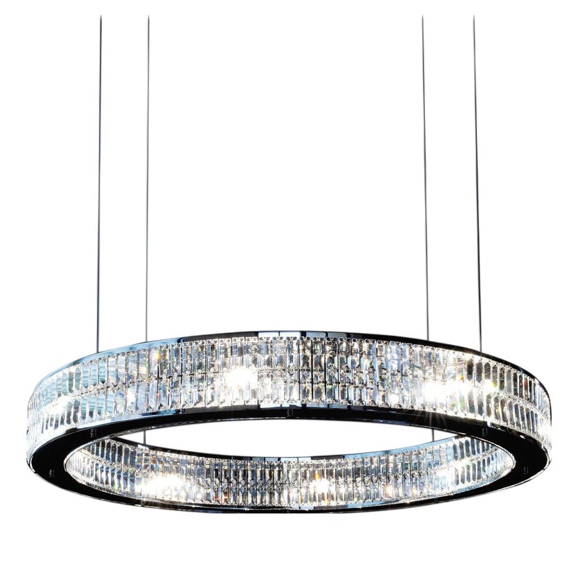 Eclipse Double Crystal Layer Pendant Lamp by Aggiolight | Chairish