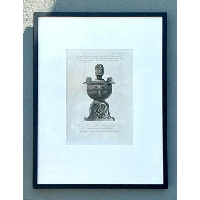 Vintage Italian Monumental Giovanni Batista Piranesi Urn Print For Sale - Image 4 of 12