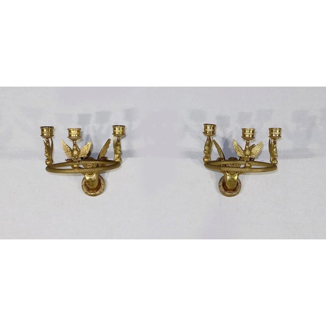 Early 19th Century Empire Gilt Bronze Candle Sconces, Set of 2 For Sale - Image 13 of 13