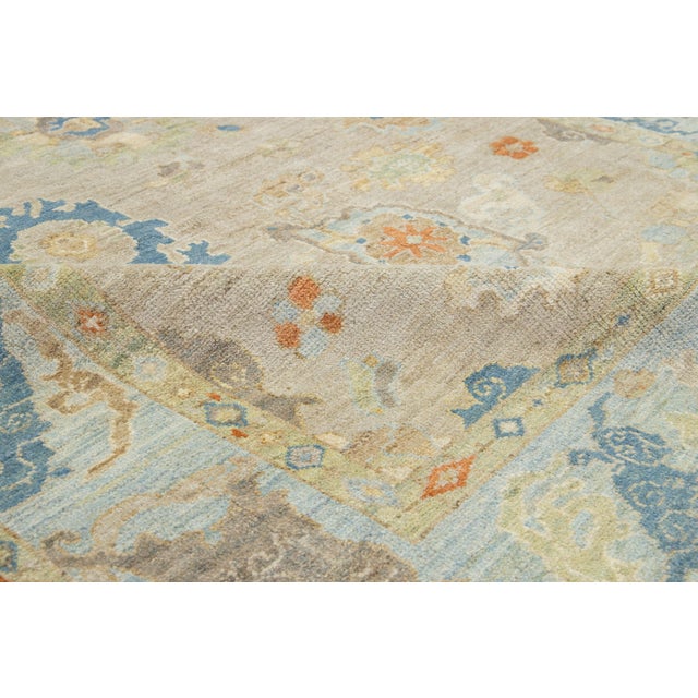 Apadana's Contemporary Light Brown Sultanabad Wool Rug With Allover Design For Sale - Image 9 of 10