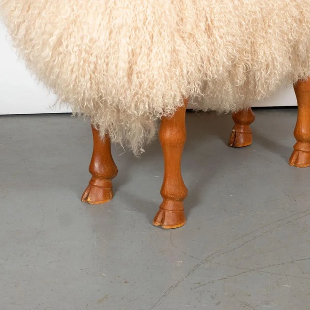 Wood Large Sheep Sculpture by Carlos Villegas For Sale - Image 7 of 8
