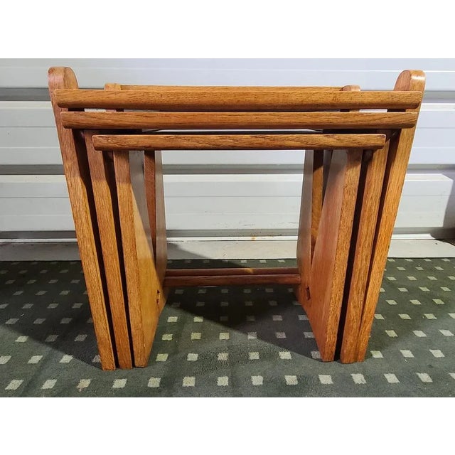 1950s Nesting Tables by Guillerme & Chambron, 1950s, Set of 3 For Sale - Image 5 of 11