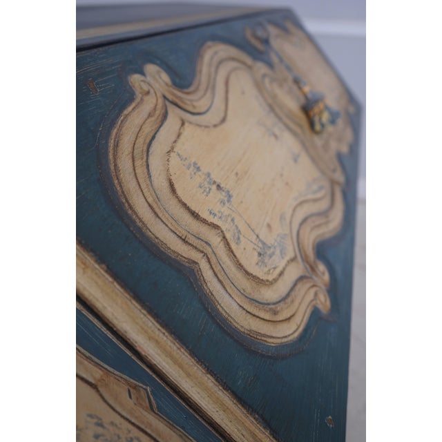 Venetian Style Hand Painted Slant Front Desk For Sale - Image 13 of 16