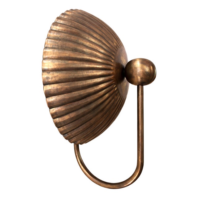 Vintage Brass Wall Sconce Light Fixture, Mid-Century Modern Bedroom or Living Room Wall Lamp, Antique Finish, Unique Home Decor For Sale