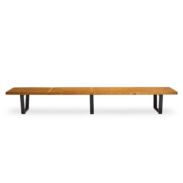 George Nelson for Herman Miller Mid Century Long Slat Bench This bench measures: 102.25 wide x 18.5 deep x 14 high, with a...