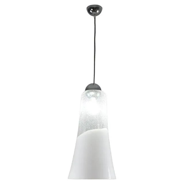 Mazzega Murano Pulegoso Glass Pendant Light, Labelled, Italy, 1970s For Sale - Image 6 of 11