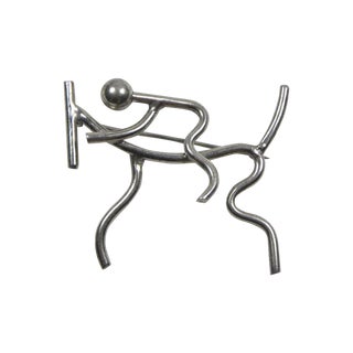 Mid-Century Modern Line Vautrin Silver Brooch For Sale