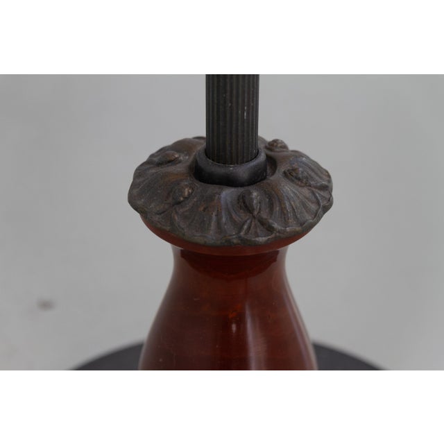 Brown Art Deco Danish Floor Lamp in Brass, Wood and Iron by Lyfa, 1920s For Sale - Image 8 of 18