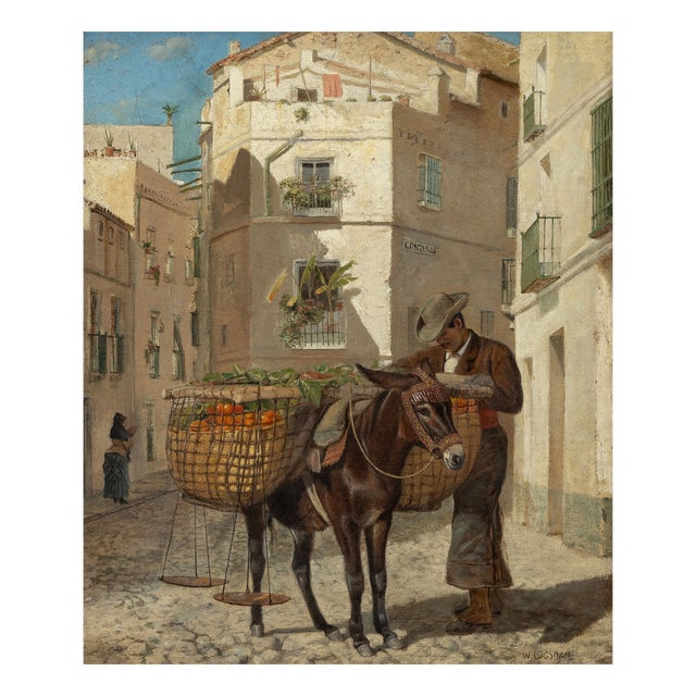 Seville William Logsdail, The Orange Seller, Calle Conteros, 1800s, Oil Painting on Canvas For Sale