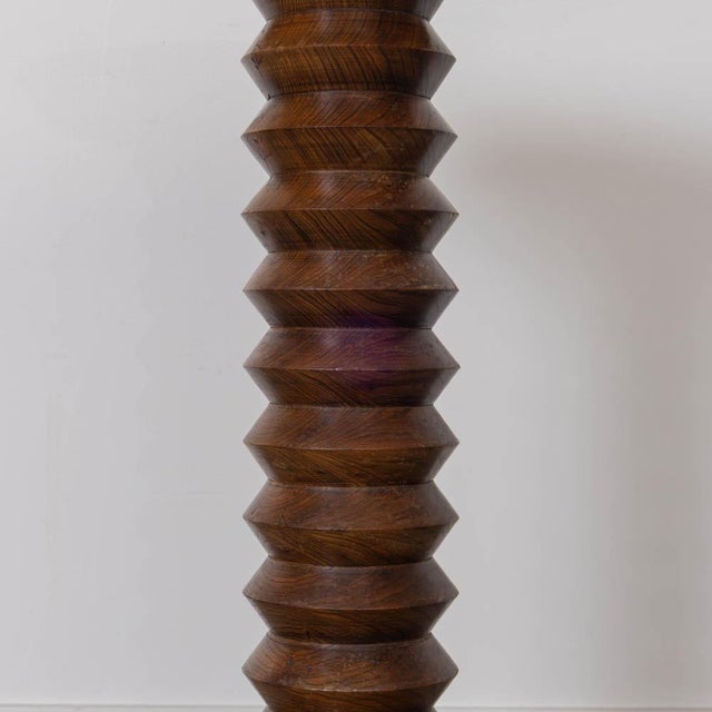 Brown 1940s French Carved Wood Pedestal Table For Sale - Image 8 of 10