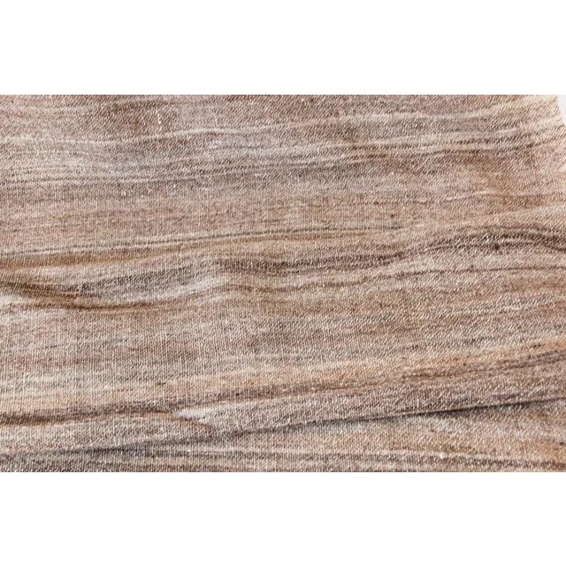1960s Moroccan Vintage Flat-Weave Brown Tribal Organic Textile For Sale - Image 9 of 12