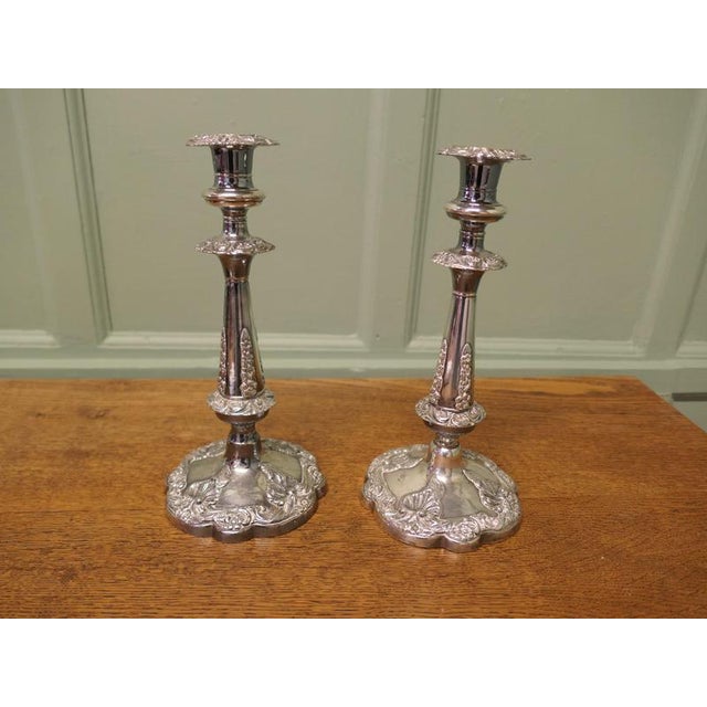 Silver 19th Century Silver Plated Candlesticks, Set of 2 For Sale - Image 8 of 9