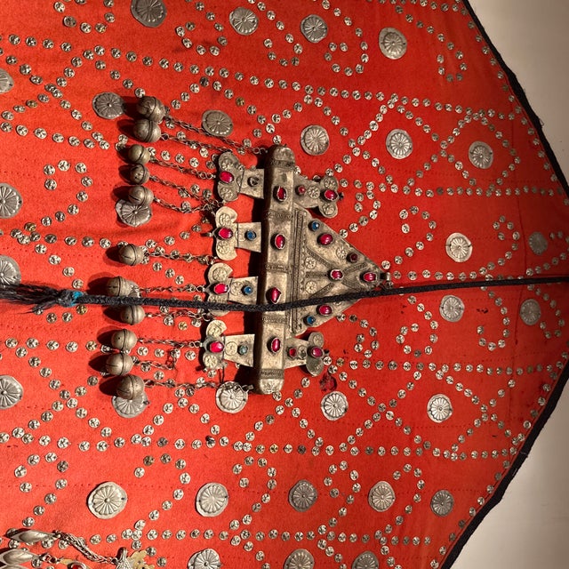 Antique Wall Hanging. Ornate, ethnic. Ottoman Empire. Red Black Gold Hardware Ethnic Uzbekistan origin. Silk Road. Called...