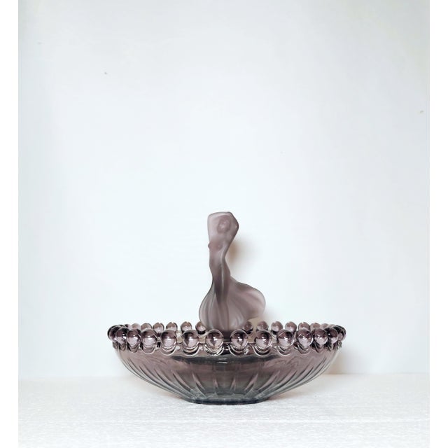 This is a very rare large art deco purple glass floating bowl. Design: attributed to Josef Inwald (1837-1906) Made in...