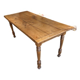 19th Century Antique Maple Farmhouse Table For Sale