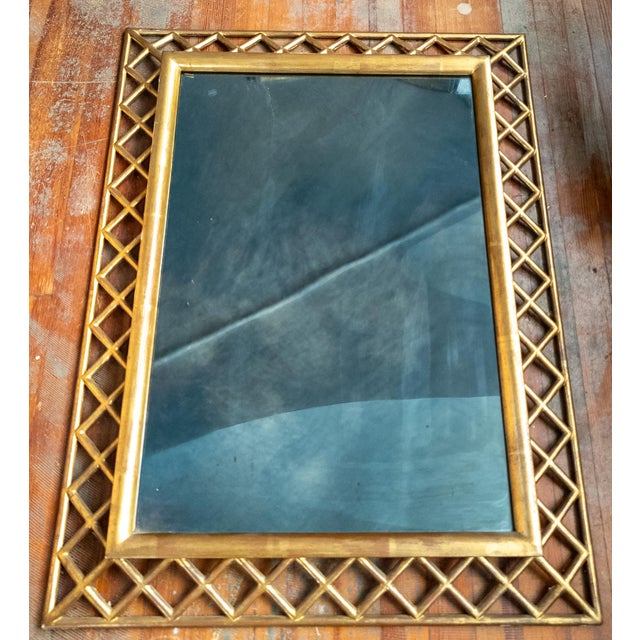 Mid-Century Italian Florentine Hollywood Regency Ghosted Giltwood Wall Mirror For Sale - Image 4 of 16