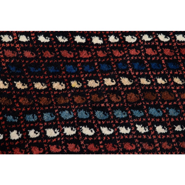 Textile Multicolor Vintage Kurd Handmade Geometric Designed Wool Runner For Sale - Image 7 of 11