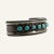 This is part of Chairish’s Fine Jewelry assortment. Navajo R.J. Apacheto sterling silver cuff with 7 turquoise cabochons...